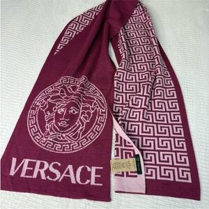 Versace Fuchsia and Light Pink Medusa Scarf